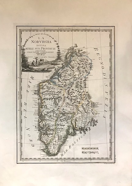 Cassini Giovanni Maria (1745-1824) La Norvegia divisa nelle sue Provincie delineata sulle ultime osservazioni 1796 Roma 